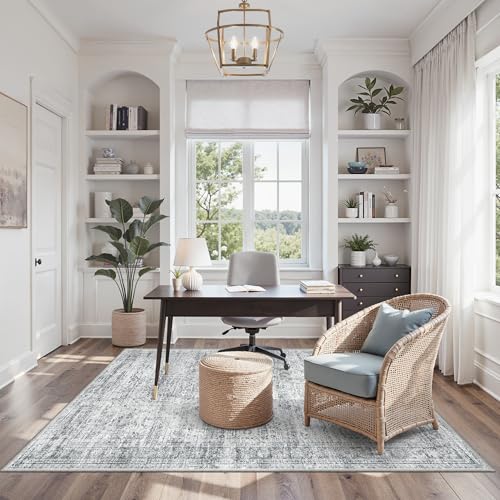Soalmost 3x5 Rugs Non-Slip, Small Washable Kitchen Entryway Area Rug Grey - color: Grey, size: 3' x 5' (Rectangular)