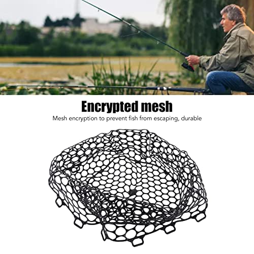 Fly Fishing Net, Durable Black Replacement with 12.6 Inch Depth and Non- Rubber Mesh, Landing Netbag for Anglers Trout Bass River Lake Fishing