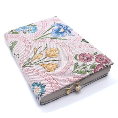 BLBMH 5x8 Book Cover | Handmade Non-Stretch Fabric Sleeve with Bookmark | for Paperback Bible Journal | Privacy Reading Gift for Women - WD Flower Pink - color: Wd Flower Pink
