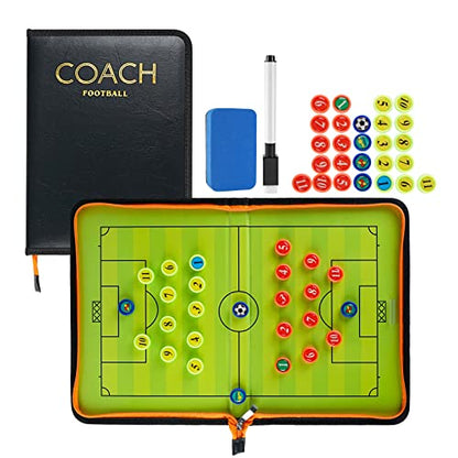 Pure Vie Portable Magnetic Soccer Coaching Board Football Tactics Clipboard | Soccer Strategy Whiteboard for Coaches Training and Matches, Dry Erase Board with Magnet, Pen Football Sport Coach Must Haves - color: 16.54'' X 11.32''