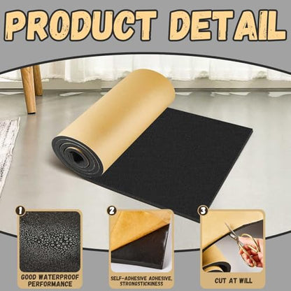 Pangda 1 Piece 63 x 16 x 3/5 Inch Extra Large Marine Foam Roll Closed Cell Rubber with Adhesive Insulation Sheets Lightweight Single Sided Tape Water Weather Resistant for Craft - size: 63 x 16 x 3/5 Inch