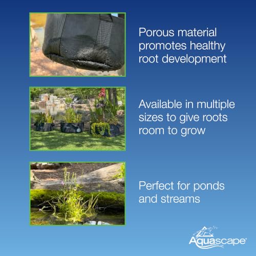 Aquascape Heavy Duty Aquatic Plant Pot with Handles, Non-Woven Geotextile, 16 inch Dia (40.6 cm), Black 47004 - size: 16 Inch Dia.