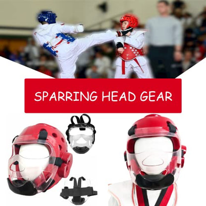 Kids & Adults Taekwondo Karate Headgear MMA Martial Arts Helmet, with Removable Face Shield, Soft Head Gear for Martial Art Grappling Muay Thai Kickboxing Taekwondo - color: Blue, size: Small