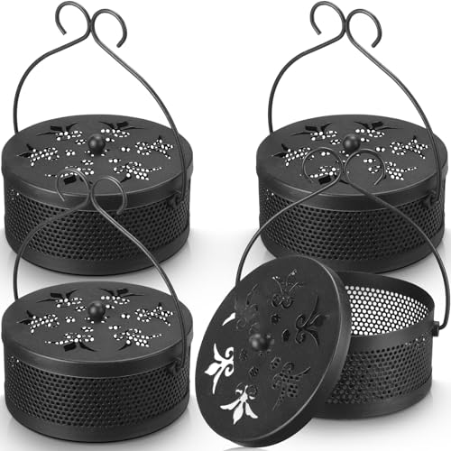 Lallisa 4 Pcs Incense Coil Holder Set, Metal Incense Burner, Classic Black - color: Classic Black