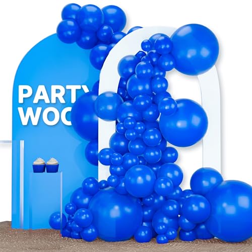 PartyWoo Royal Blue Balloons 120pcs Different Sizes Pack of 18 12 10 5 Inch Dark Blue Balloon Arch Kit for Baby Shower Gender Reveal Graduation Under The Sea Birthday Party Decorations Blue-Y5 - color: Blue-y5