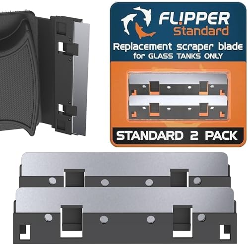 Flipper Standard Aquarium Algae Remover for Fish Tank Cleaner Replacement Blades, Pack of 2 - Glass Scraper Blades for Cleaning Kits - Water Cleaning Accessory - style: Standard