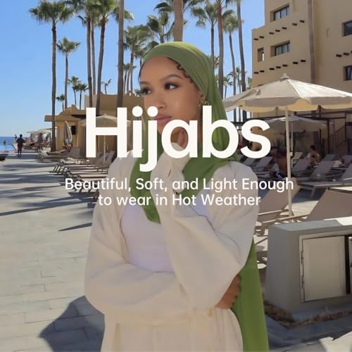 Harewom Chiffon Hijab for Women Sheer Shawl and Wraps for Wedding Bridal Scarves Summer Lightweight Sun-proof Scarf - color: Olive-green Chiffon Hijab Shawls Scarves