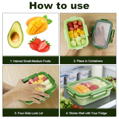 Abnaok 2PCS Reusable Large Fruit And Veggie Savers, Silicone Fruit Storage Box, Fruit Storage Pods For Food Saver, Ideal For Roast Chicken, Garlic, Onions, Lemons, Watermelon and Potatoes
