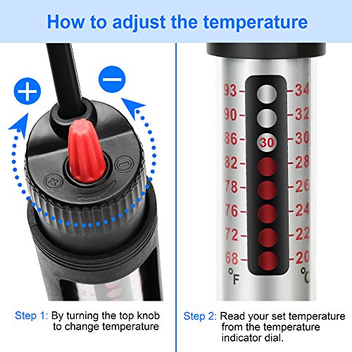 DaToo Aquarium Heater Fish Tank Heater Submersible 200 Watt, 1 Yr Warranty - size: 200Watt