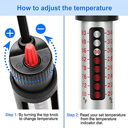 DaToo Aquarium Heater Fish Tank Heater Submersible 200 Watt, 1 Yr Warranty - size: 200Watt