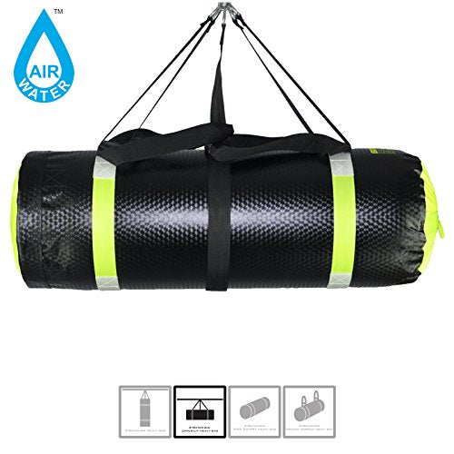 MaxxMMA 3 ft 4-in-1 Water/Air Heavy Bag | Training & Fitness, Uppercut Workout, MMA Grappling, Punching Bag - color: Black/Neon Yellow