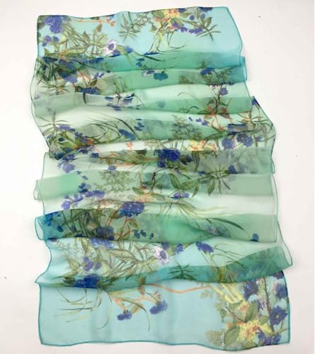 Xyueanlo Scarfs for Women Lightweight Scarves Fashion Print Floral Pattern Scarf Shawls - color: F-green