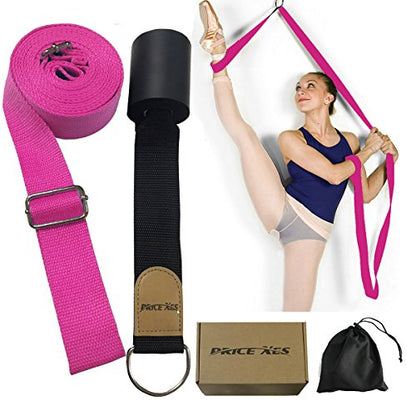 Adjustable Leg Stretcher Lengthen Ballet Stretch Band - Easy Install on Door Flexibility Stretching Leg Strap Great Cheer Dance Gymnastics Trainer Stretching Equipment Taekwondo Training - color: rose