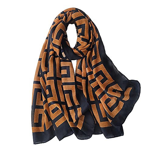 FINIZO Women's Fashion Scarves, Lightweight Cotton Blend Neck Scarves - color: 02