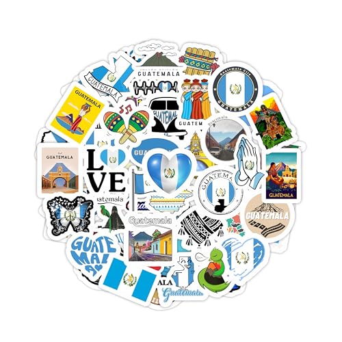 100Pcs Guatemala Stickers for Water Bottle and Laptop - Guatemala Party Supplies & Decorations, Waterproof Vinyl Decals, Guatemalan Flag and Culture Stickers, Gifts for Women & Men - color: Guatemala Stickers