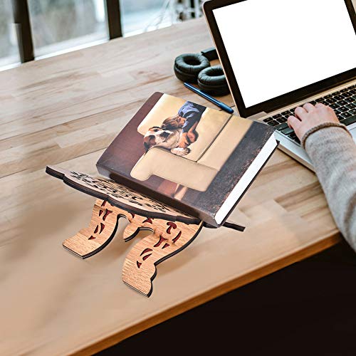 Yosoo Islamic Quran Book Holder Density Board Wooden Book Stand 29.2cm Koran Holy Shelf for Muslim Decoration Gift Eid Al Fitr