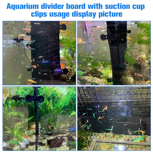 8pcs Fish Tank Divider with 10 pcs Suction Cups DIY Adjustable Aquarium Divider Filter Bottom Fish Tank Isolation Board Egg Crate