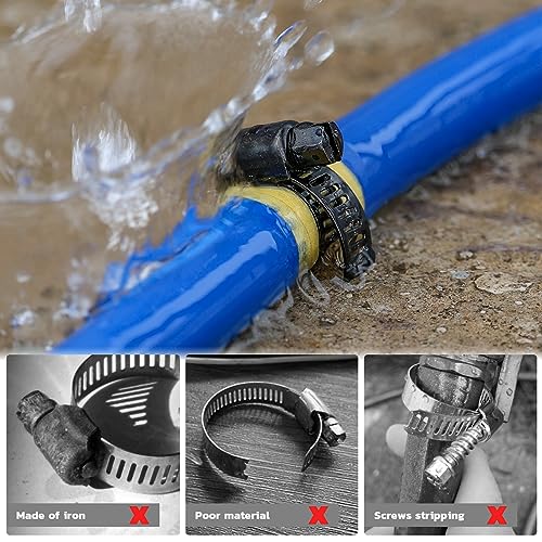 OURU Black Hose Clamp-175PCS Stainless Steel Hose Clamps Assortment Adjustable 1/4"-2"(6-51mm) Worm Gear Hose Clamp,Heavy Duty Small Hose Clamps for Automotive,Pipe,Radiator Plumbing,Fuel Line - size: 175PCS KIT (1/4" - 2")