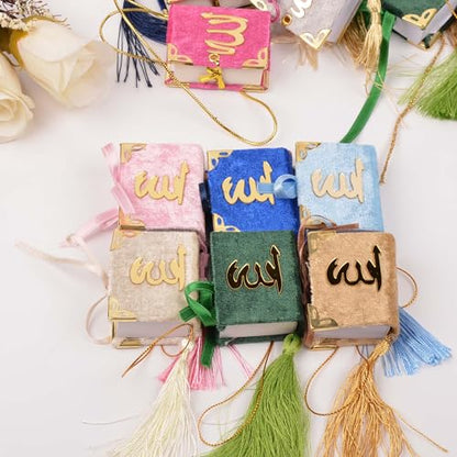 BABY SHOWER CHOCOLATE Set of 10 Quran Book for Muslim Favors Quran Book Arabic Hajj Favors Car Hanging Quran Islamic Gift (Green) - color: Green