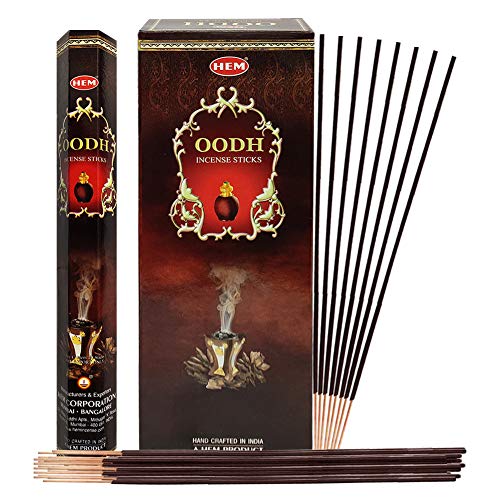 Oud Incense Sticks and Incense Stick Holder Bundle Insence Insense Hem Incense Sticks - color: Oodh