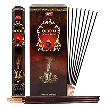 Oud Incense Sticks and Incense Stick Holder Bundle Insence Insense Hem Incense Sticks - color: Oodh