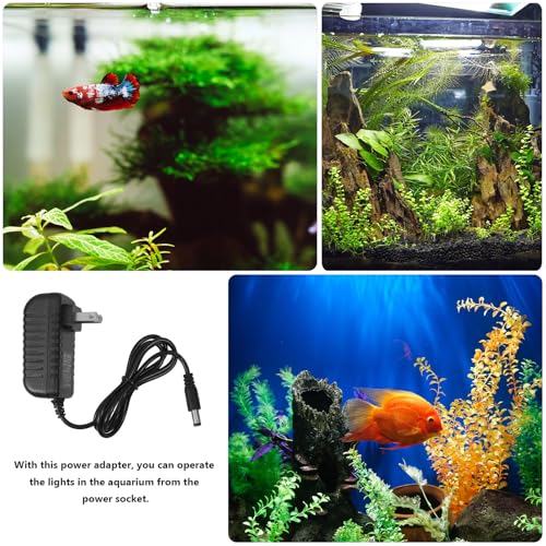 UPKOCH Led Power Adapter 12V 1A Ac to Dc Switching Power Supply for Aquarium Fish Tank Light with Us Plug Compact 2.75X1.57X0.78In Replacement Cord for Aquarium Led Lighting