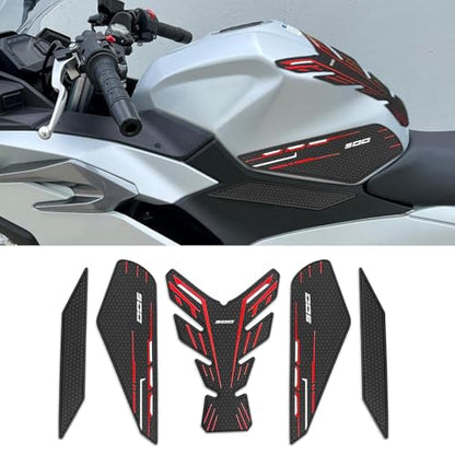 for Ninia 500 Z500 Ninja 500 SE ninja500 2024 2025 2026 New Accessories Side Fuel Tank Pads Protection Stickers Decals Fuel Tank Knee Pads Traction Pads Fuel Tank Pads Anti-slip side fuel tank sticker - color: Red