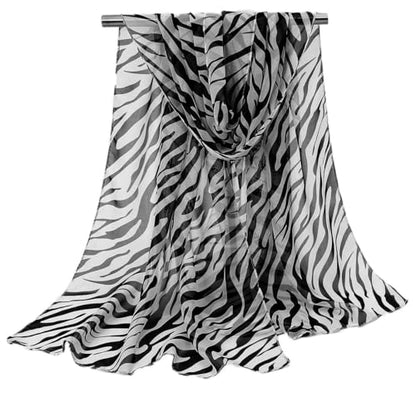 Mealah Womens-Leopard Print Shawl Scarf - Lightweight Wrap Scarves Shawl Cheetah Sunscreen Scarve for Spring Summer Travel - color: Zebra Print