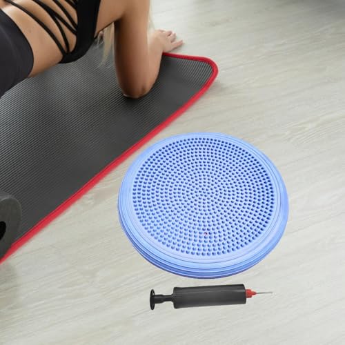 Balance Mat Yoga Mat Wobble Cushion Wiggle Seat Balance Disc Flat Pad Stability for Gymnastics Gym Fitness Yoga Kids 13.39 Inch - color: Blue