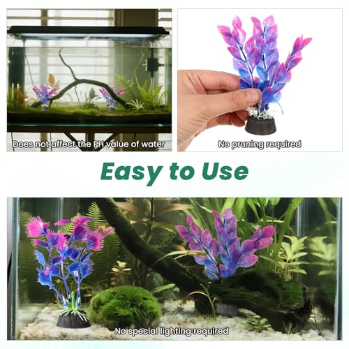 2 Pcs Plastic Artificial Floating Aquarium Plants Small Aquarium Plant for Betta Fish Tank 4.5 Inch Fish Tank Decorations Aquatic Water Grass Plastic Artificial Plant Reptiles Plants