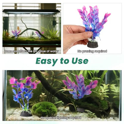 2 Pcs Plastic Artificial Floating Aquarium Plants Small Aquarium Plant for Betta Fish Tank 4.5 Inch Fish Tank Decorations Aquatic Water Grass Plastic Artificial Plant Reptiles Plants