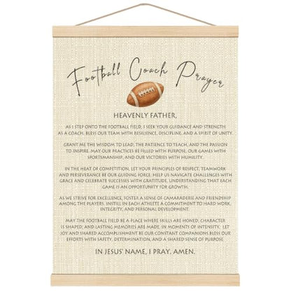 Boat Wades Football Coach Prayer Wall Art Poster Hanger Frame 12x16In - color: Football Coach Prayer
