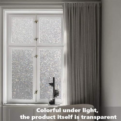 Finnez Frosted Glass Window Privacy Film, Static Cling, 23.6" x 78.7" | UV Block & Heat Control Sticker, Adhesive Free Removable Tint, No Glue Anti-Glare Renter Friendly Coverings for Home Bathroom - color: Crystal, size: 23.6 x 78.7 Inch