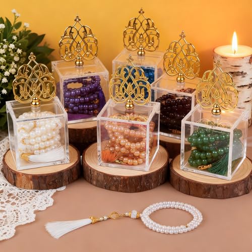 EUBUY 16 Sets Islamic Prayer Beads Bulk Ramadan Eid Al Adha Gifts 99 Beads Muslim Festival Rosary Islamic Eid Al Adha Party Gifts for Ramadan Wedding Muslim Festival Birthday