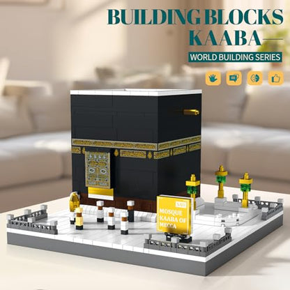 Mosque Kaaba of Mecca Building Blocks Sets Islamic Architecture Model Toys for Adults and Kids World Famous Landmark Building Kits Eid Gifts for Muslim 446PCS - style: Mosque Kaaba of Mecca