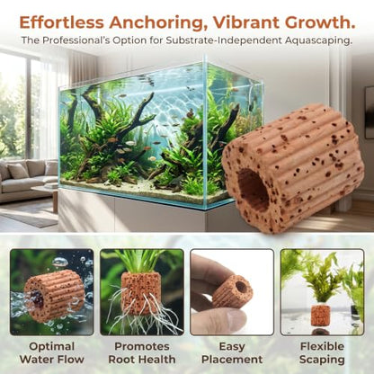 10-Pack 25mm Aquatic Plant Ring Base for Aquarium Pots | water plant holder, fish tank aquascape support, ceramic pot mount fit, plant stem secure clip, diy tank landscape