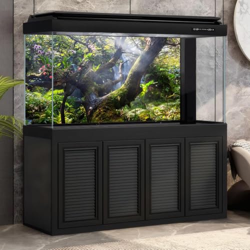 Tropical Jungle Aquarium Background Majestic Misty Rainforest Scenery Fish Tank Background Scenic Mountain Cascading Waterfall Terrarium Backgrounds Tranquil Stream Reptile Tank Backgrounds 24x12in - color: Warm Green, size: 24(W)x12(H)in