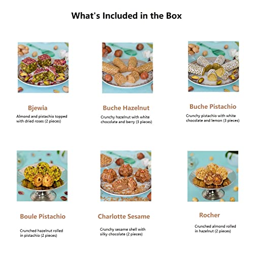 Layla’s Delicacies Mediterranean Special Occasion Gift Box - Handmade Healthy Mixed Nutty Flavors Pastries - Halal, Vegetarian, Gluten Free - 14 Bite-Size Treats - color: Special Occasion Gift Box, size: 14 Count (Pack of 1)