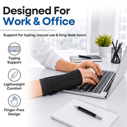 Carpal Tunnel Wrist Brace Night Support | Arm Brace Wrist Guard | Wrist Splint & Hand Brace | Carpal Tunnel Syndrome & Wrist Tendonitis Pain Relief Forearm Compression | Men Women (Right Wrist Brace) - size: Fits Most, style: Right