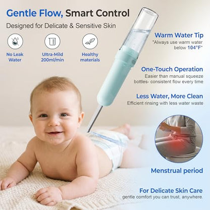 Electric Portable Bidet – Rechargeable Travel Bidet for Women Postpartum Care & Personal Hygiene | with 3 Pressure Modes for Home Travel & Camping (Aqua) - color: Aqua