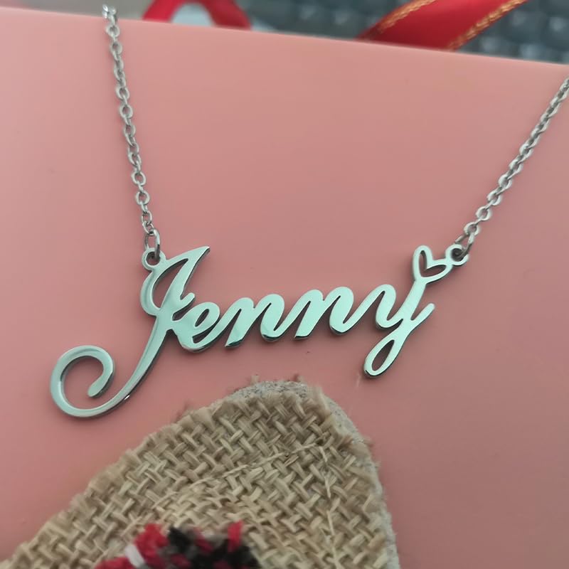 Custom Name Necklace Customized Personalized Plated Necklace for Mother Daughter Friendship Women Valentine's Day Christmas Birthday New Year Party - style: Alexandria Silver
