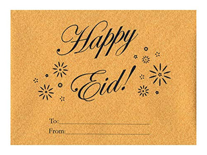 Zaffron Eid Holiday Golden Mini Gift Envelopes for Gift Cards (2.7 x 3.7 inches, 10 pack)