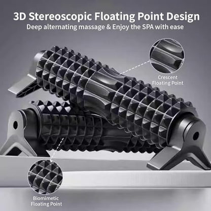 RUNWE Foam Roller with Stand - Bracket Foam Roller for Back Pain, 21 inch Trigger Point Deep Tissue Massage Roller, Medium Density Grid Bracket Foam Rollers, Leg Roller for Muscles Deep Tissue - color: Black