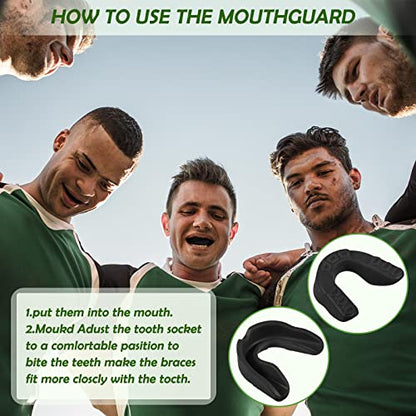 Frienda 50 Pcs Football Mouth Guards Bulk Youth Football Mouthpiece Sports Athletic Mouthguard Teeth Guard for Hockey Karate Basketball Boxing Lacrosse Rugby - color: Black