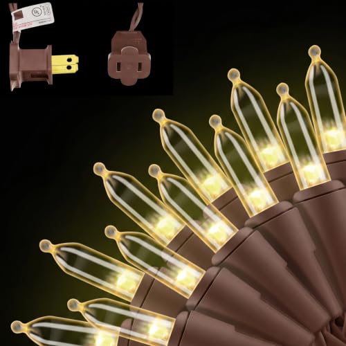 150-Count Warm White LED Mini Christmas String Lights, 50 Ft Brown Wire, UL Certified Connectable, Xmas Lights Outdoor or Indoor - color: Warm White1