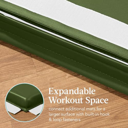 Best Choice Products 10ftx4ftx2in Folding Gym Mat 4-Panel Exercise Gymnastics Aerobics Workout Fitness Floor Mats w/Carrying Handles - color: Jungle