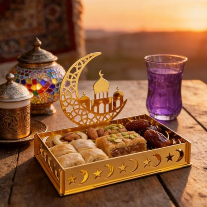ANOTION EID Decorations for Home 2026 - Ramadan Serving Tray, Ramadan Table Decor, Islamic Ramadan Decor, Ramadan Gifts, Ramadan Mubarak Sign & Ramadan Table Décor, 1 Pack