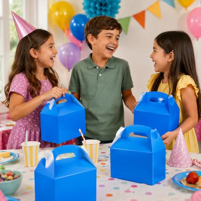 The Dreidel Company 25-Count Baby Blue Gable Treat Boxes, Party Favors, 6.25" x 3.5" x 3.5" Inch Box, - color: Blue