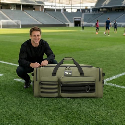 135L Large Duffle Bag, Heavy Duty Duffle Bag for Travel, Extra Large Sports Gym Equipment Bag for Soccer Baseball Basketball Hockey Football, Green - color: Green