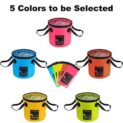 2 Pack Collapsible Bucket 5 Gallon Container Folding Water Bucket Portable Wash Basin for Outdoor Travelling Camping Fishing Gardening Car Washing 20L - color: Blue